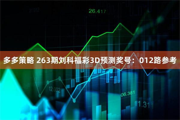 多多策略 263期刘科福彩3D预测奖号：012路参考