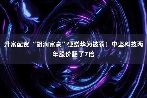 升富配资 “胡润富豪”硬蹭华为被罚！中坚科技两年股价翻了7倍